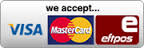 We accept visa, mastercard and eftpos